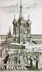 Sainte Trinite, o, Jerusalén, Iglesia de Moscú, de La Galerie Agreable du Monde, 1729